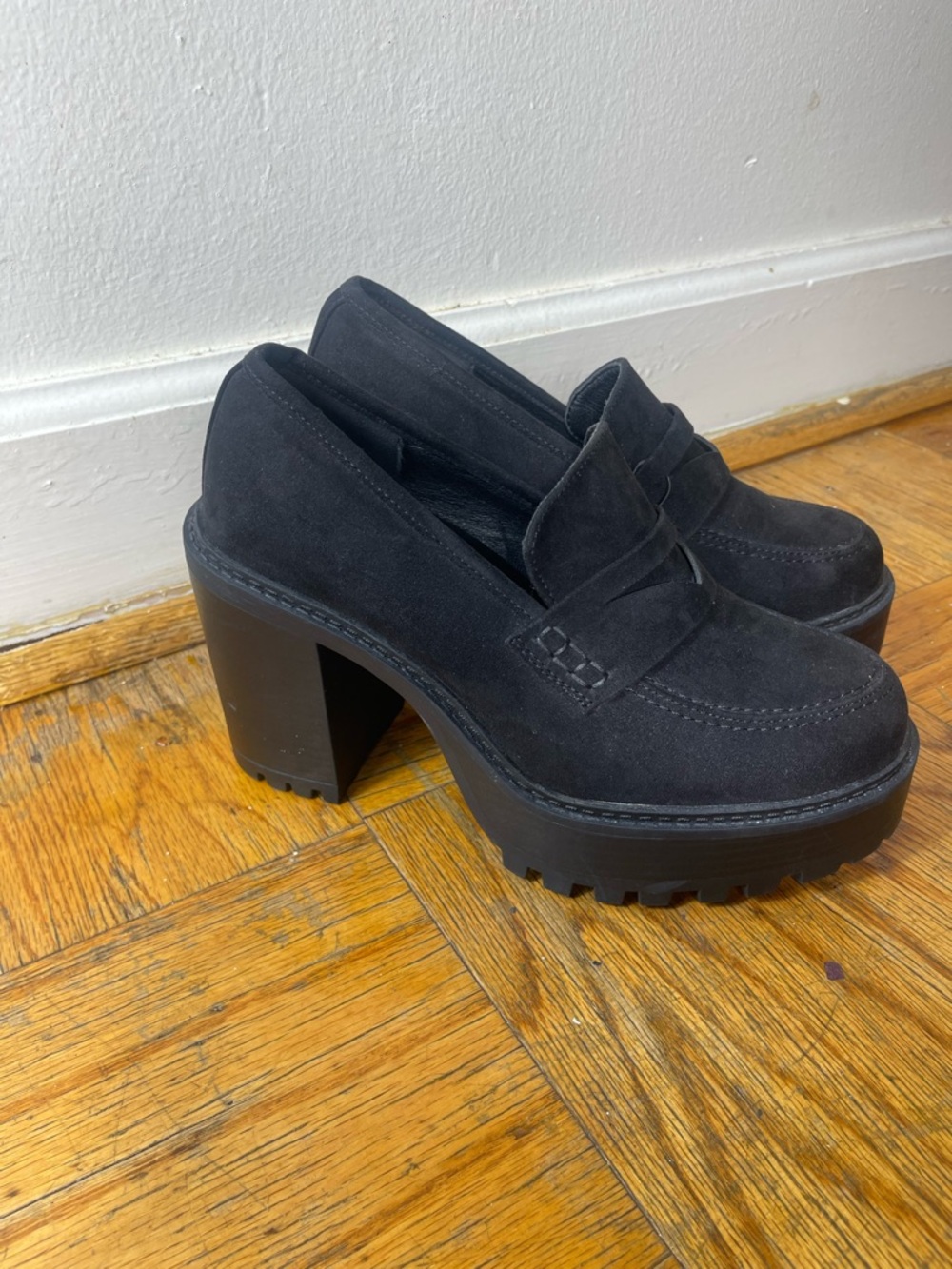 torrid Black Suede Platform Loafers